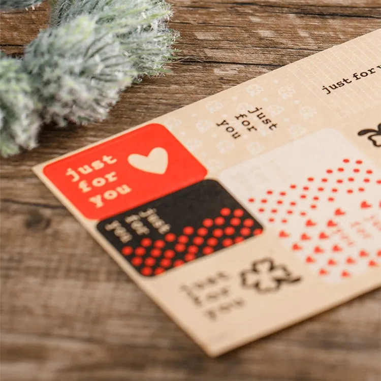 10sheets Love Cake Stickers Baking Stickers Leather Paper Sealing Stickers