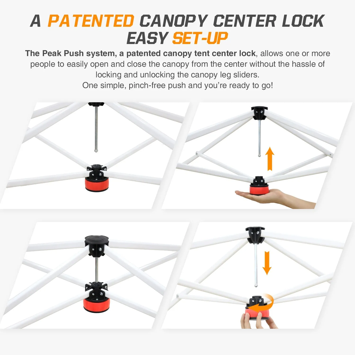 10x10 Slant Leg Pop-up Canopy Tent, 10x10 Base 8x8 Top (Orange Mushroom)