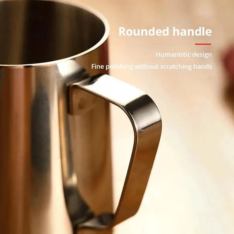 1pc Silver Stainless Steel Steaming Coffee Latte Milk Frothing Pitcher