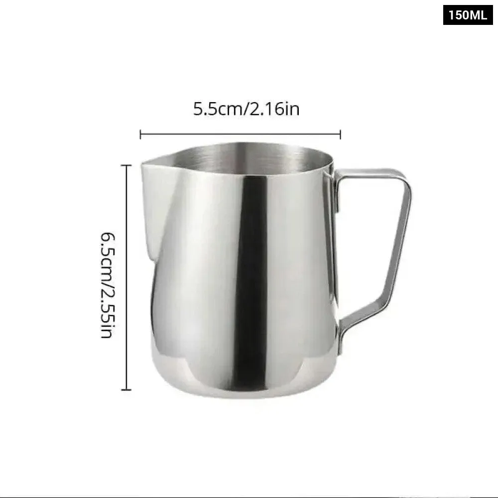 1pc Silver Stainless Steel Steaming Coffee Latte Milk Frothing Pitcher