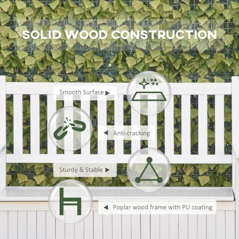 2-Seater Storage Garden Bench - White