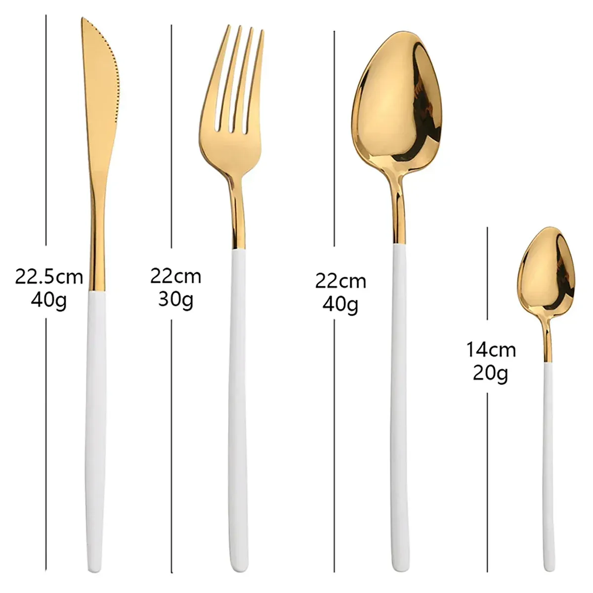 24 Piece Gold Stainless Steel Cutlery Set For Kitchen And Dining