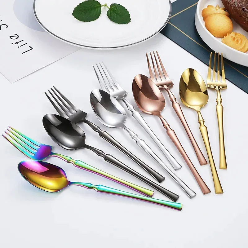 30 Piece Rust Resistant Flatware Set For Restaurants Parties Weddings