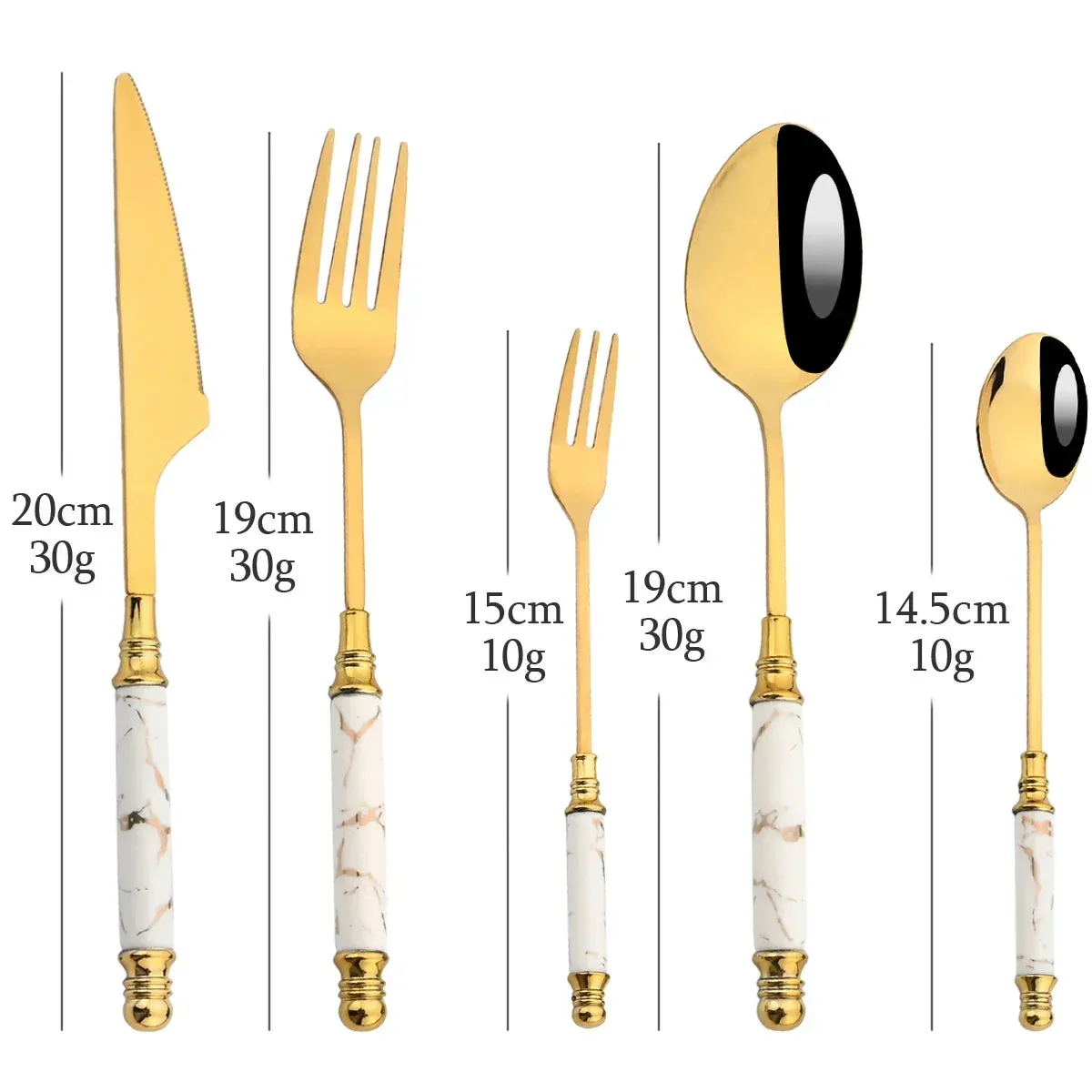 30 Piece Stainless Steel Ceramic Handle Flatware Set
