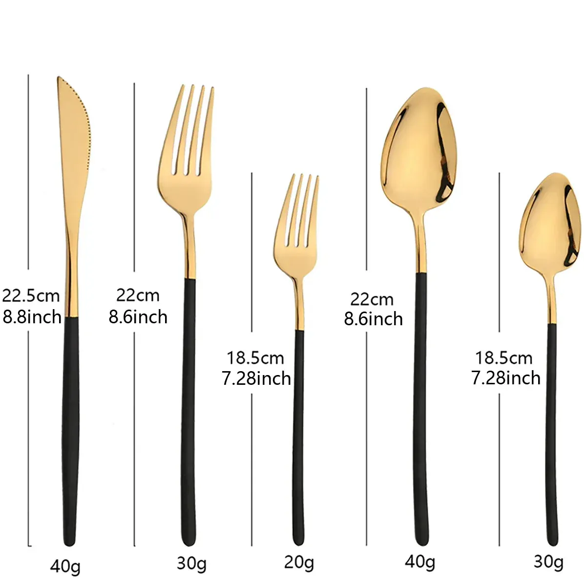 30 Piece Stainless Steel Cutlery Set Elegant Gold Flatware For Western Dining