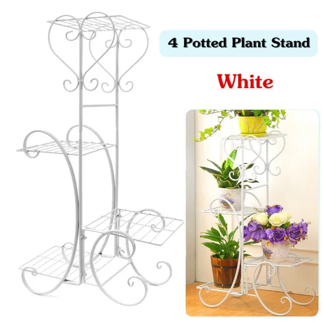 4 Tier Simple Metal Plant Stand Display Shelf