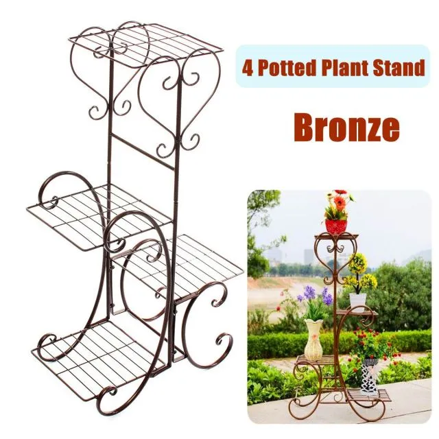 4 Tier Simple Metal Plant Stand Display Shelf