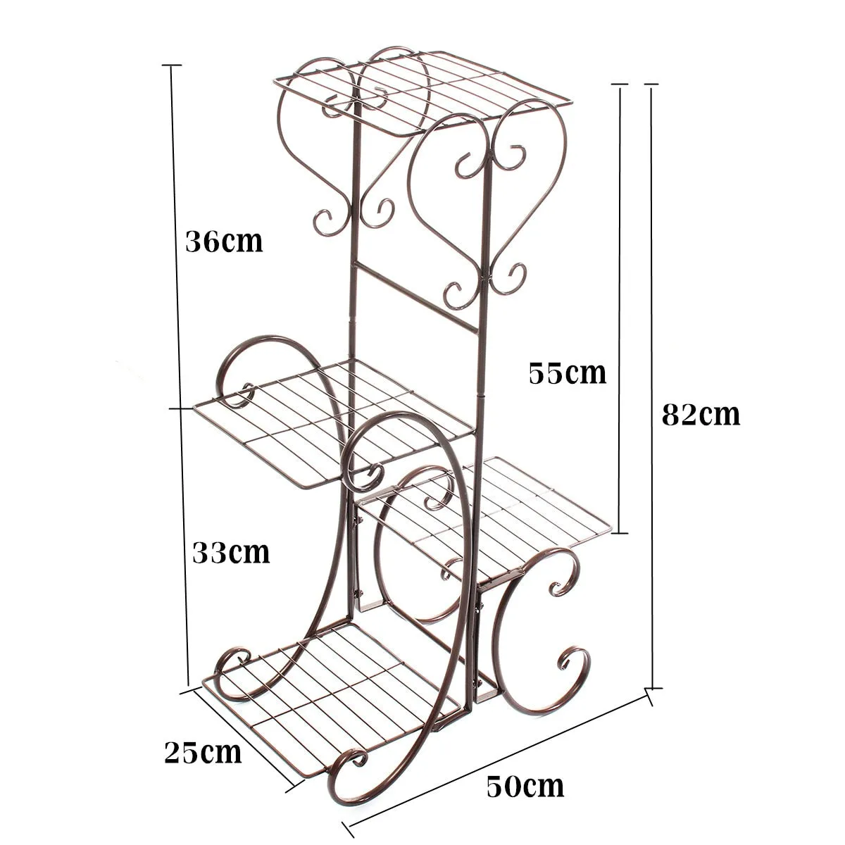 4 Tier Simple Metal Plant Stand Display Shelf