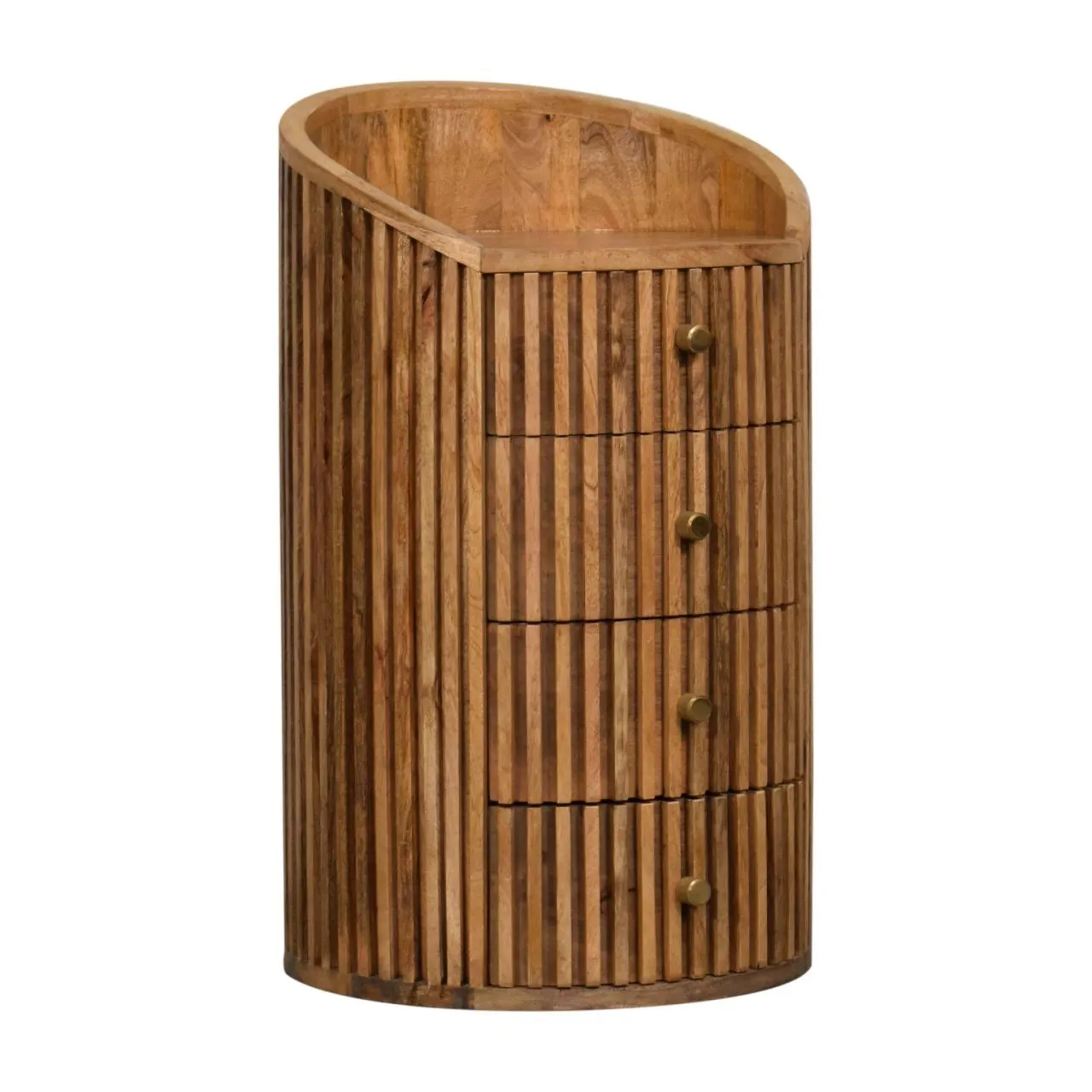 Artisan Furniture Soba - Bedside Table, 4 Drawer - Oak by Couch.com