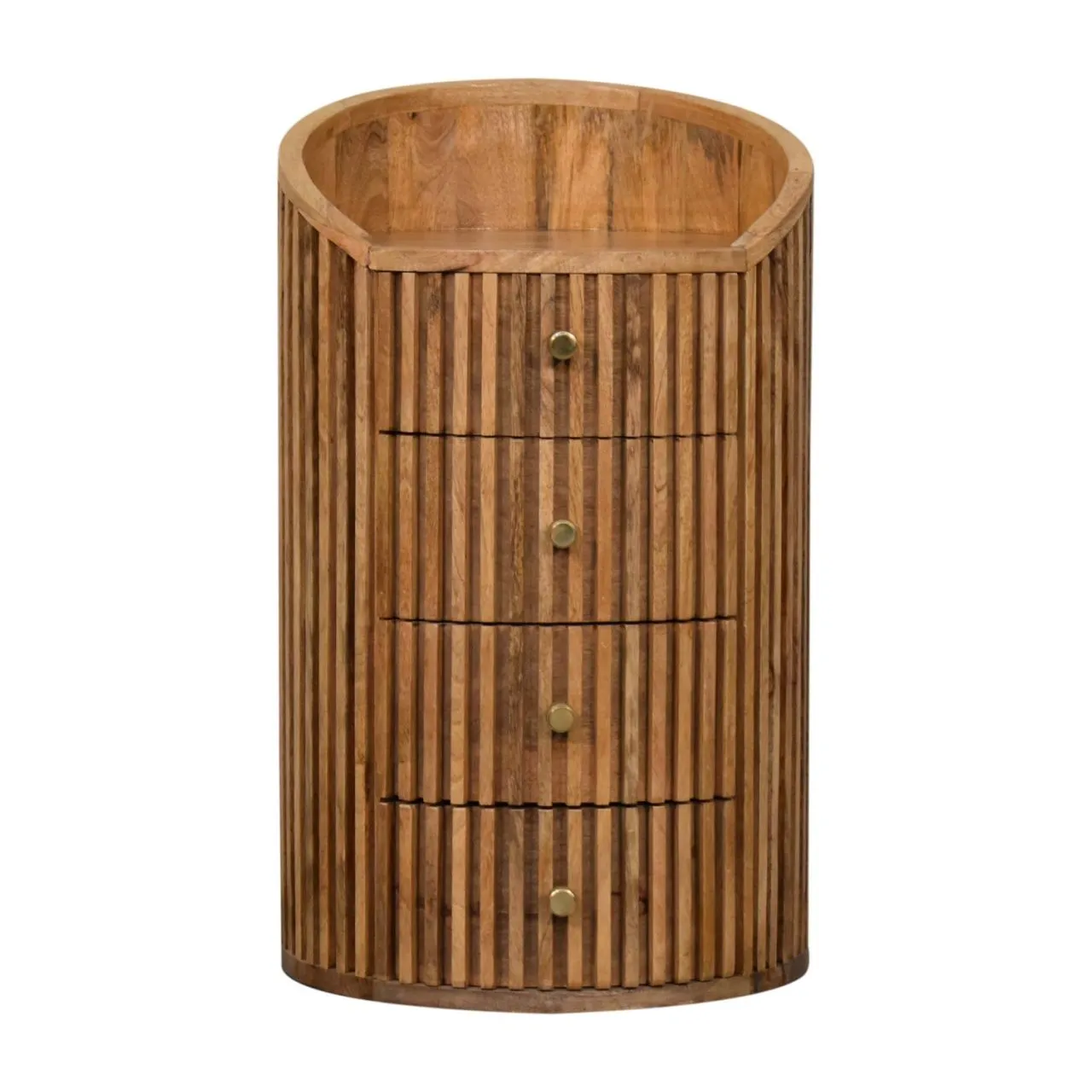 Artisan Furniture Soba - Bedside Table, 4 Drawer - Oak by Couch.com