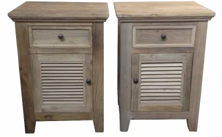 Bedside Lourve Recycled Elm