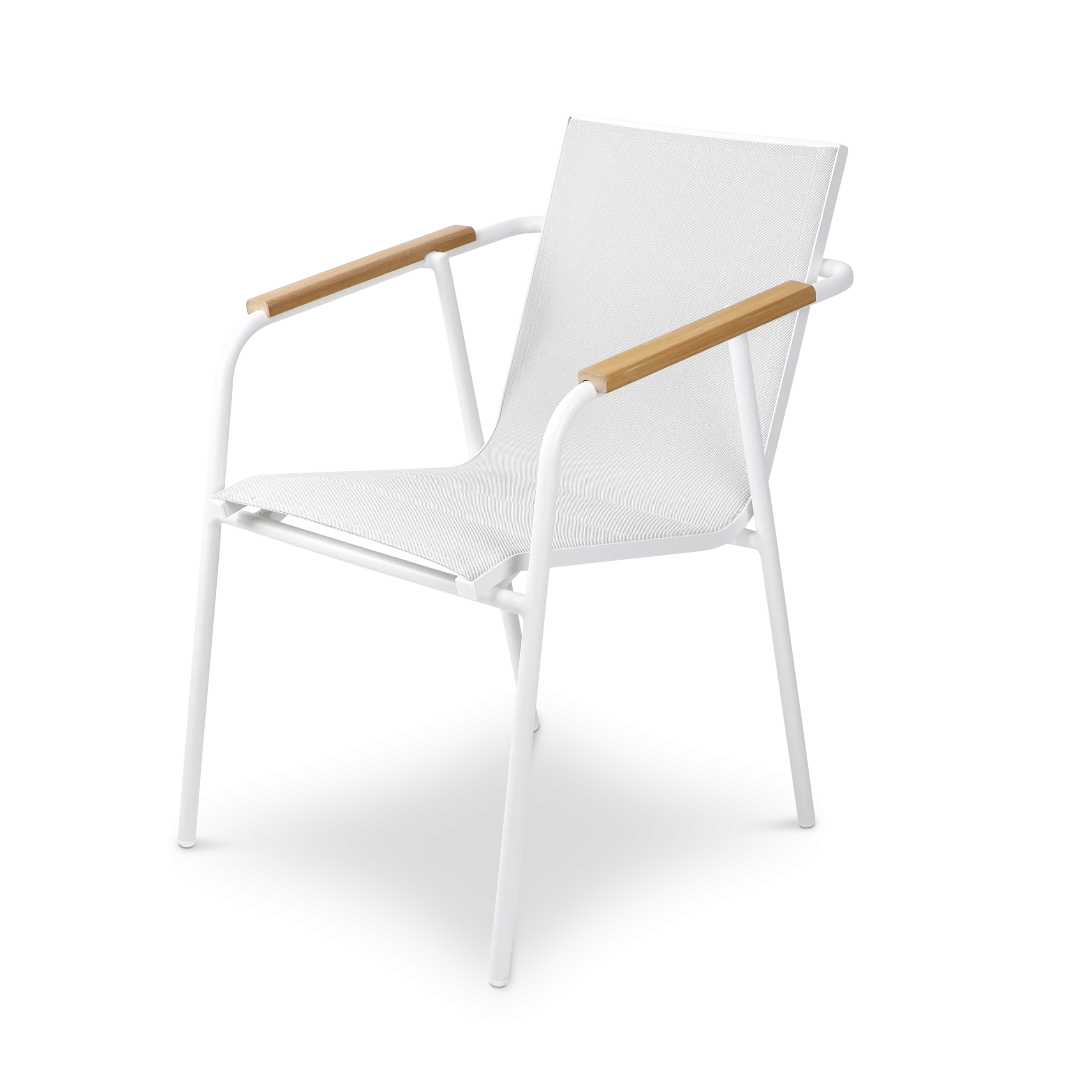 Cafe Collection Square 3pc Dining Suite in Arctic White with Aluminium Chairs