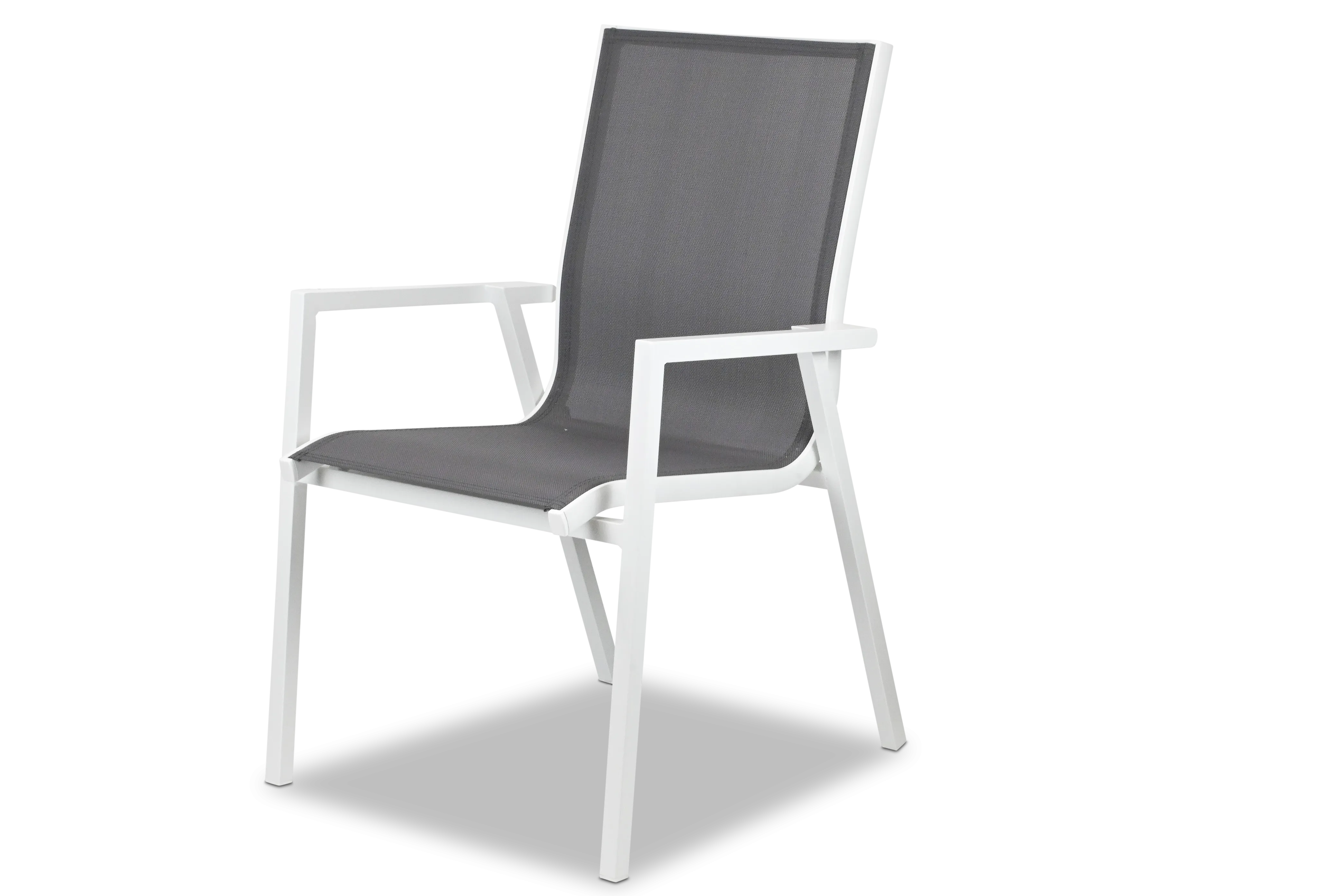 Cafe Collection Square 3pc Dining Suite in Arctic White with Aluminium Chairs