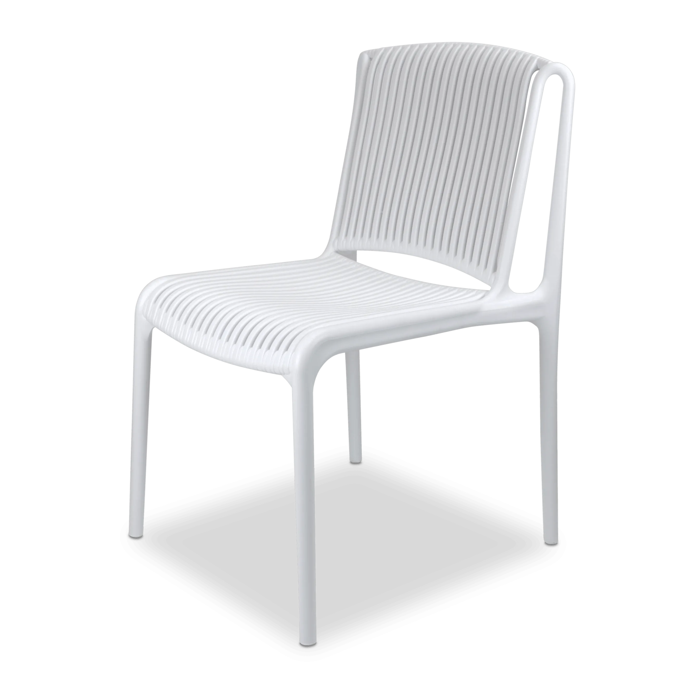 Cafe Collection Square 3pc Dining Suite in Arctic White with UV Plastic Chairs (PP)