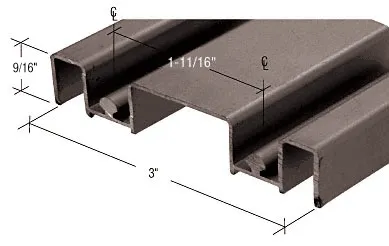 Closet 3" Deep Mirror Door Track - Bronze