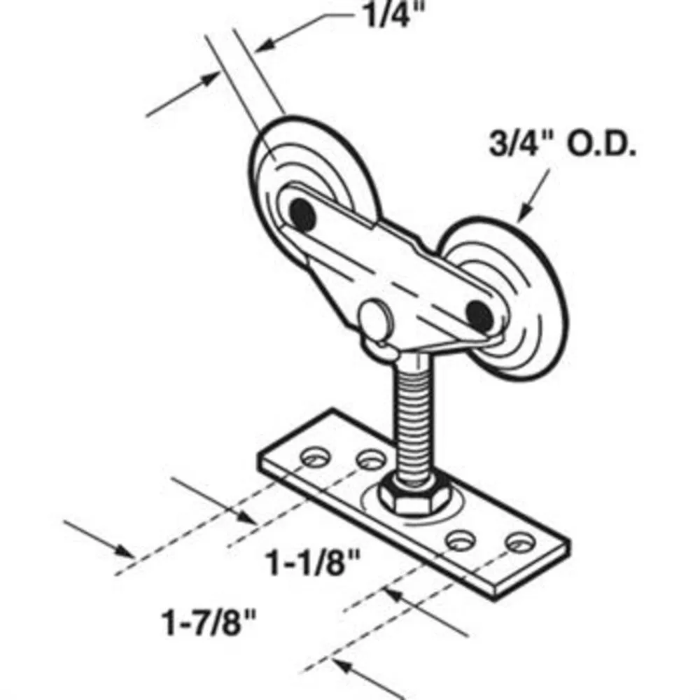 Closet Door 3/4" Tandem Nylon Roller for Harvey Doors