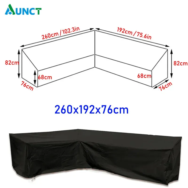 Corner Outdoor Sofa Cover Garden Rattan Corner Furniture Cover v Shape Waterproof Sofa Protect Set All-purpose Dust Covers