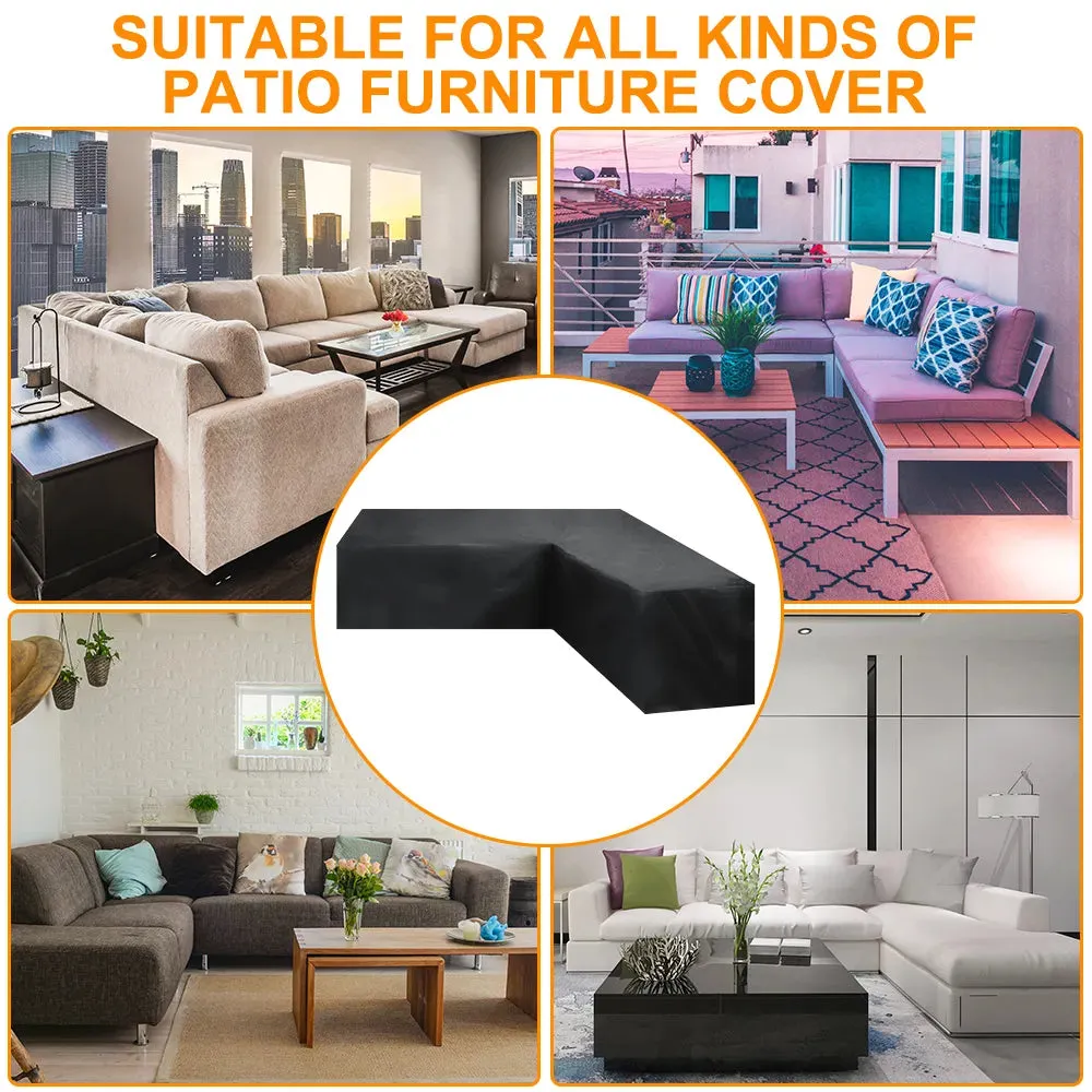 Corner Outdoor Sofa Cover Garden Rattan Corner Furniture Cover v Shape Waterproof Sofa Protect Set All-purpose Dust Covers
