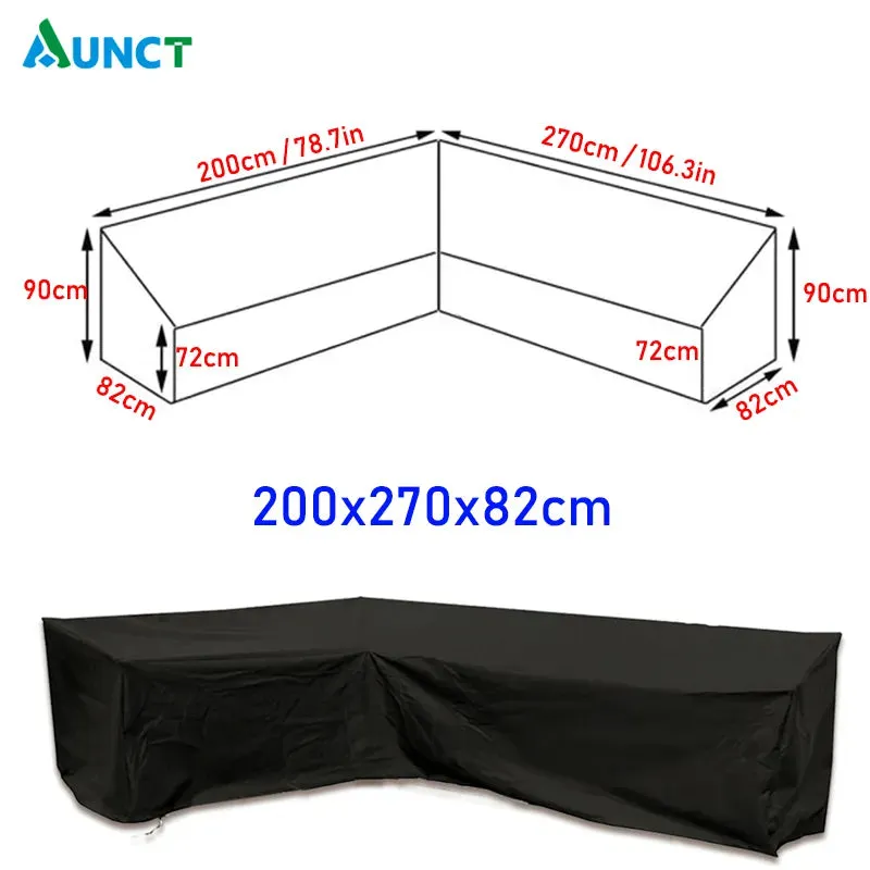 Corner Outdoor Sofa Cover Garden Rattan Corner Furniture Cover v Shape Waterproof Sofa Protect Set All-purpose Dust Covers