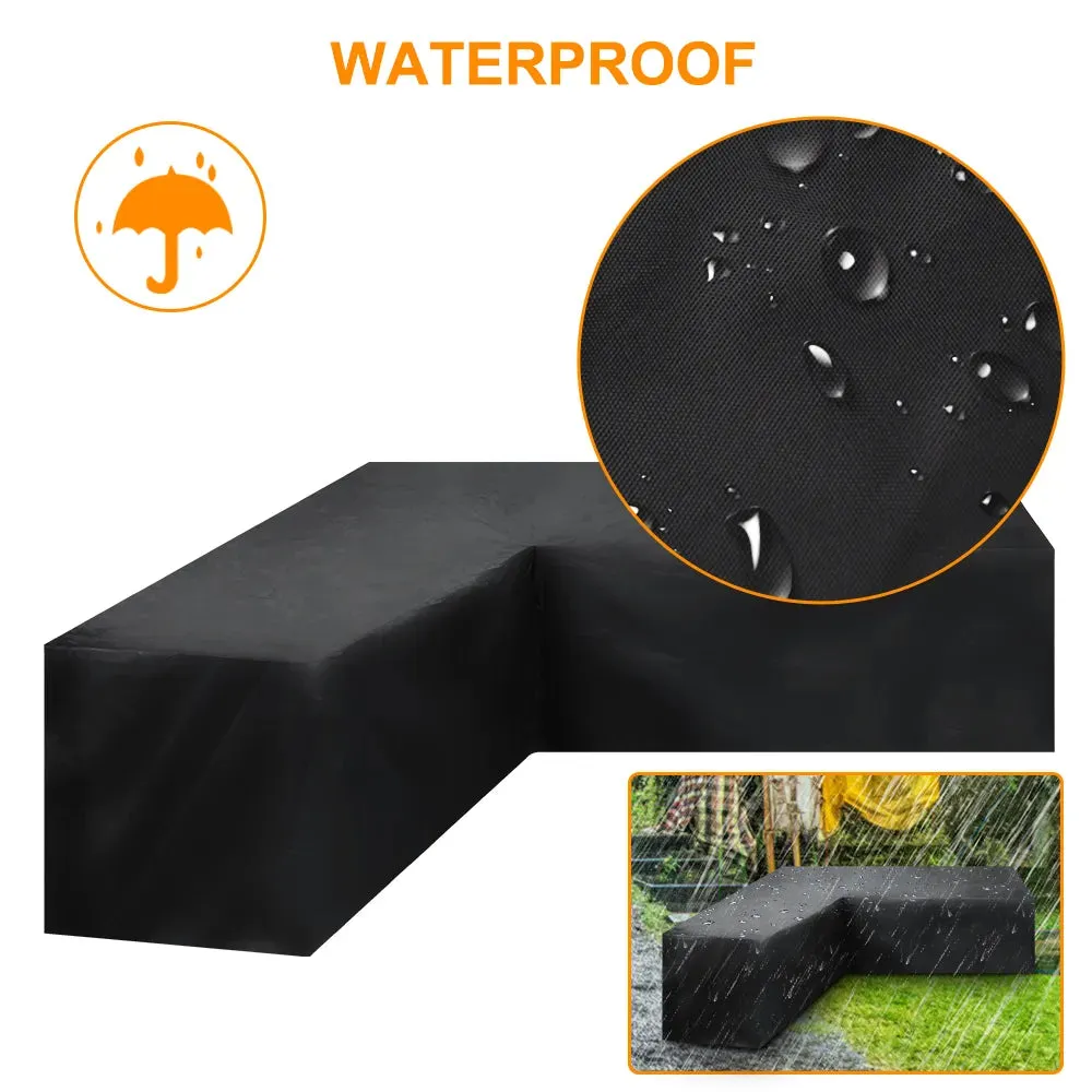 Corner Outdoor Sofa Cover Garden Rattan Corner Furniture Cover v Shape Waterproof Sofa Protect Set All-purpose Dust Covers