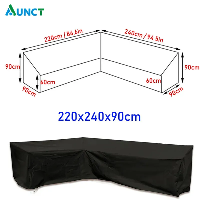 Corner Outdoor Sofa Cover Garden Rattan Corner Furniture Cover v Shape Waterproof Sofa Protect Set All-purpose Dust Covers