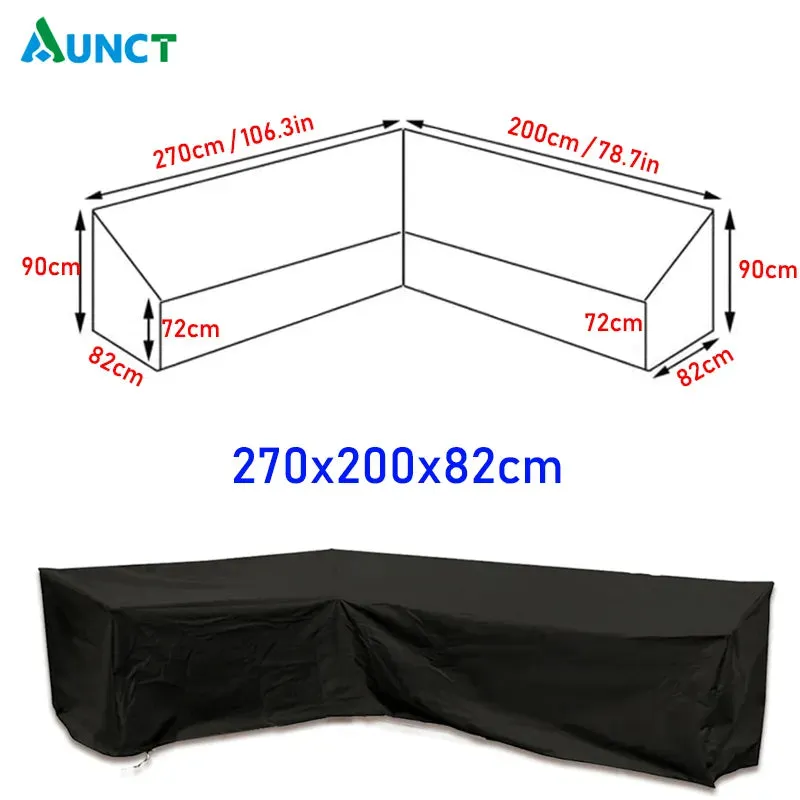 Corner Outdoor Sofa Cover Garden Rattan Corner Furniture Cover v Shape Waterproof Sofa Protect Set All-purpose Dust Covers