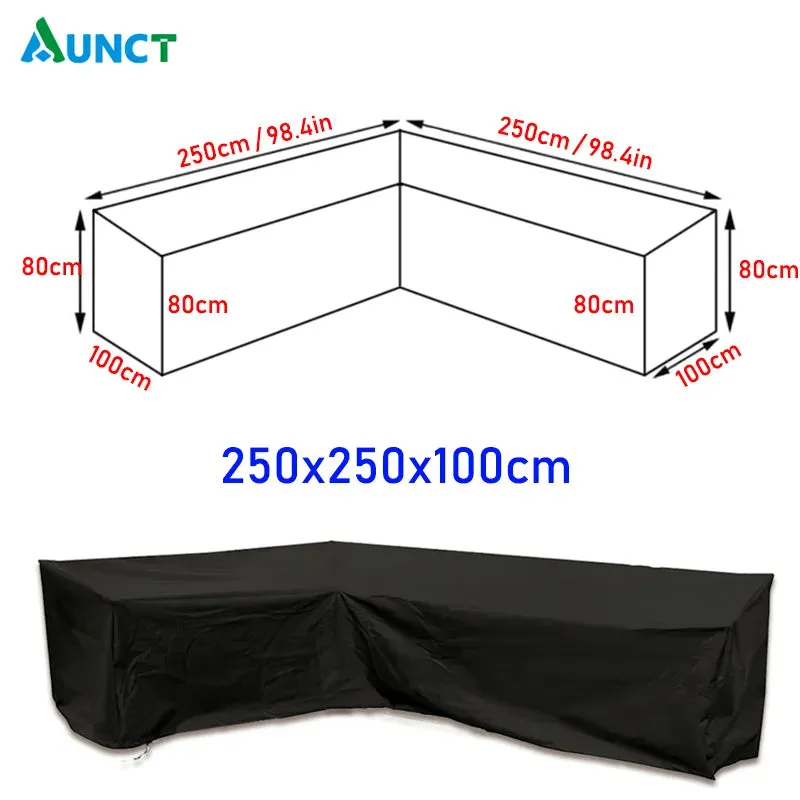 Corner Outdoor Sofa Cover Garden Rattan Corner Furniture Cover v Shape Waterproof Sofa Protect Set All-purpose Dust Covers