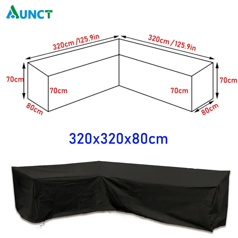 Corner Outdoor Sofa Cover Garden Rattan Corner Furniture Cover v Shape Waterproof Sofa Protect Set All-purpose Dust Covers