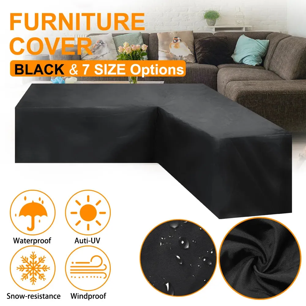Corner Outdoor Sofa Cover Garden Rattan Corner Furniture Cover v Shape Waterproof Sofa Protect Set All-purpose Dust Covers