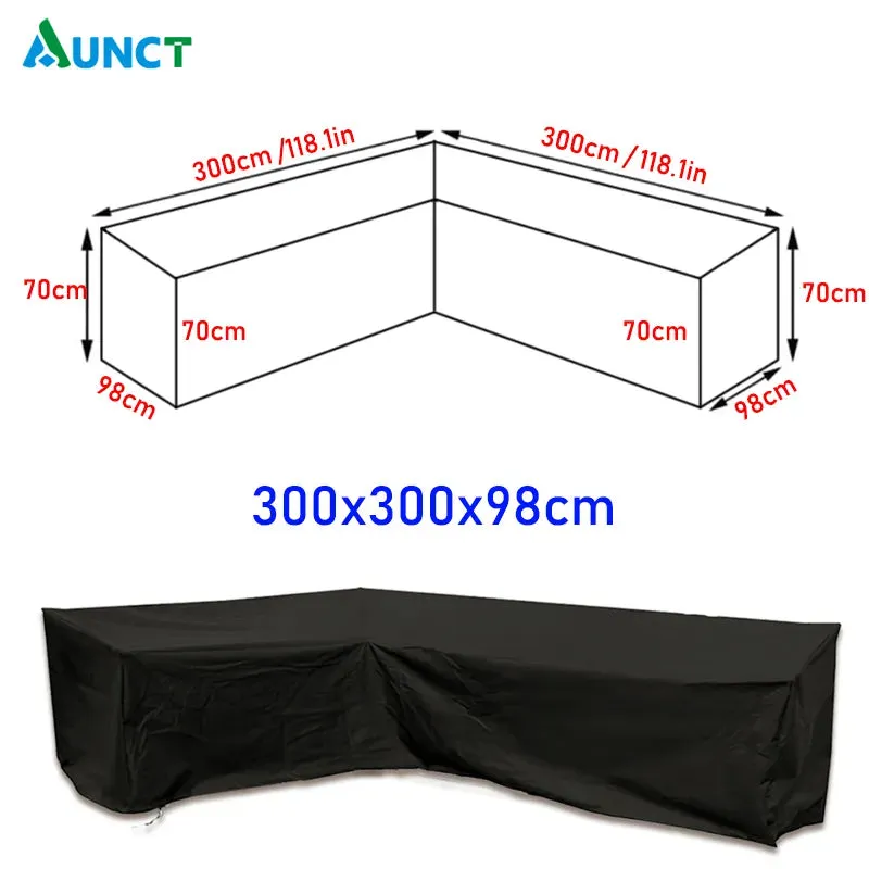 Corner Outdoor Sofa Cover Garden Rattan Corner Furniture Cover v Shape Waterproof Sofa Protect Set All-purpose Dust Covers