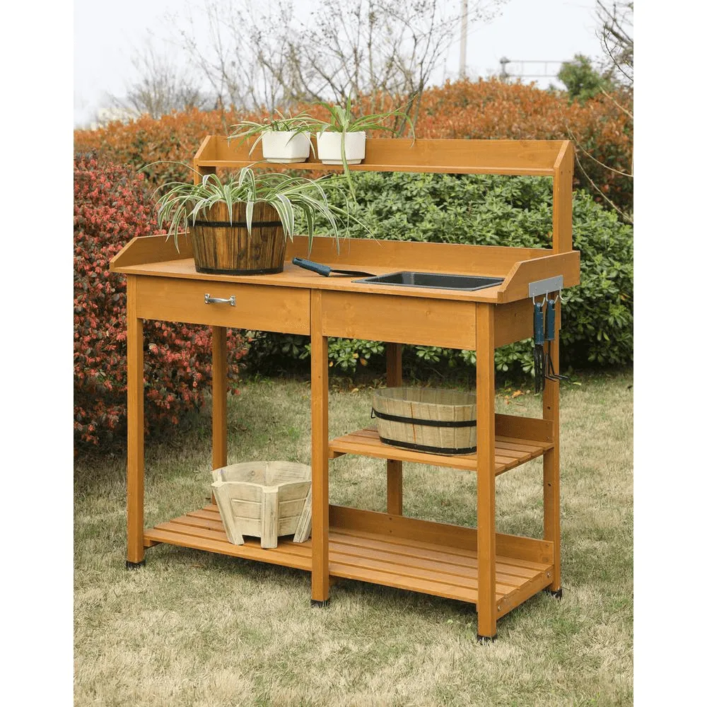 Deluxe Potting Bench Light Oak