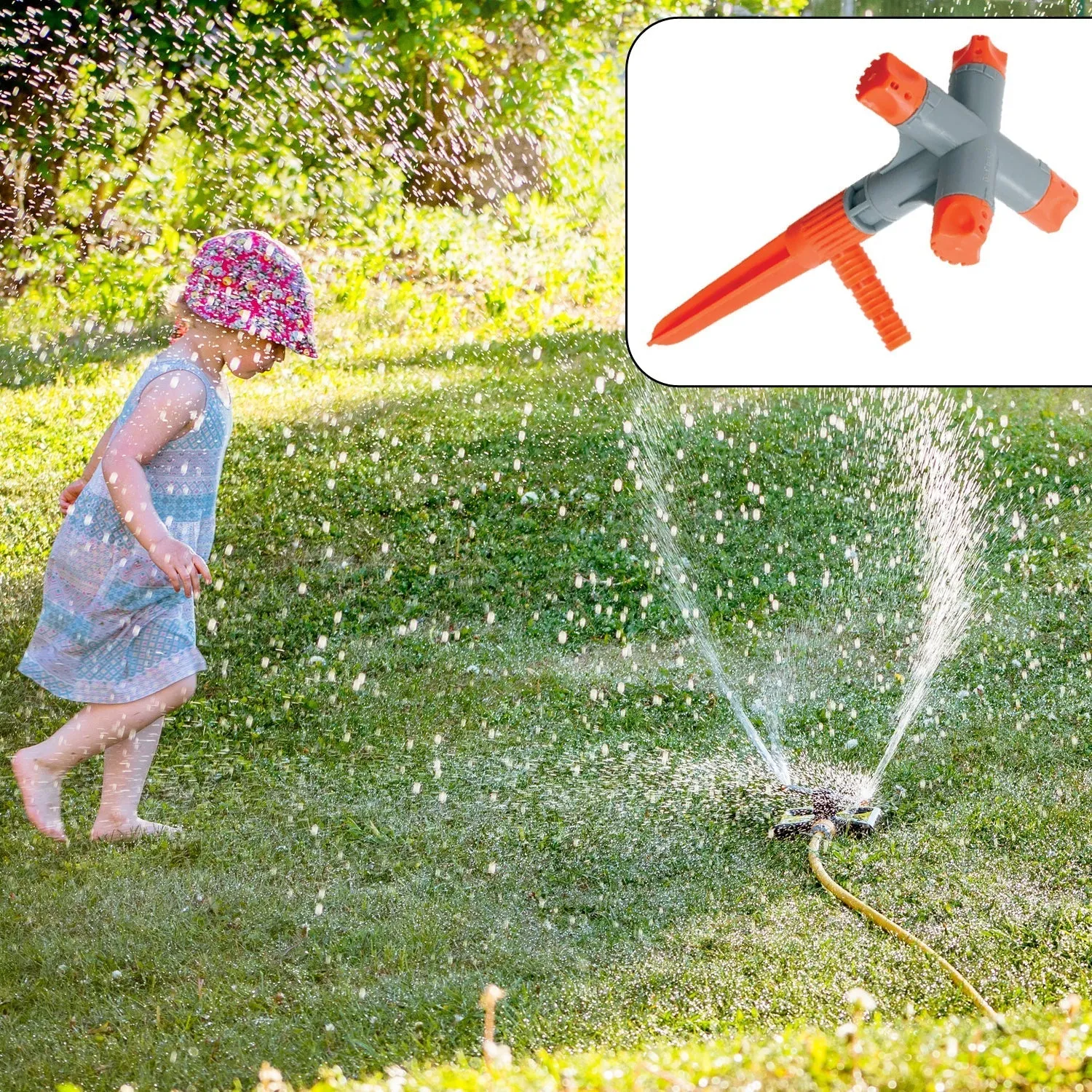 Garden Sprinkler 360  Rotating Adjustable Round 3,4,5 Arm Lawn Water Sprinkler for Watering Garden Plants / Pipe Hose Irrigation Yard Water Sprayer