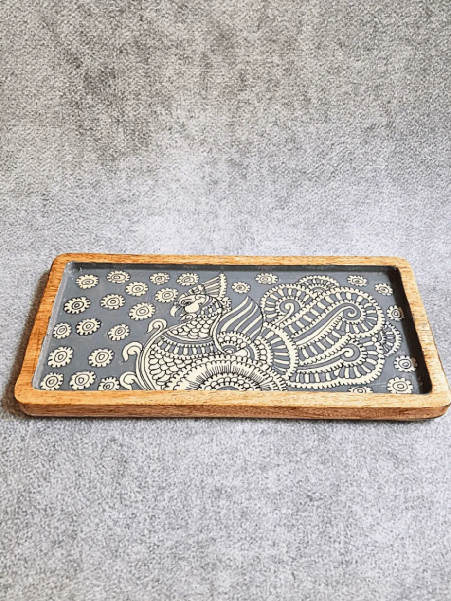 Kalamkari Tray Grey