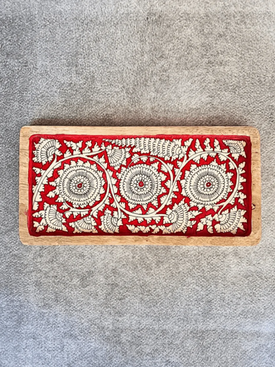 Kalamkari Tray Red
