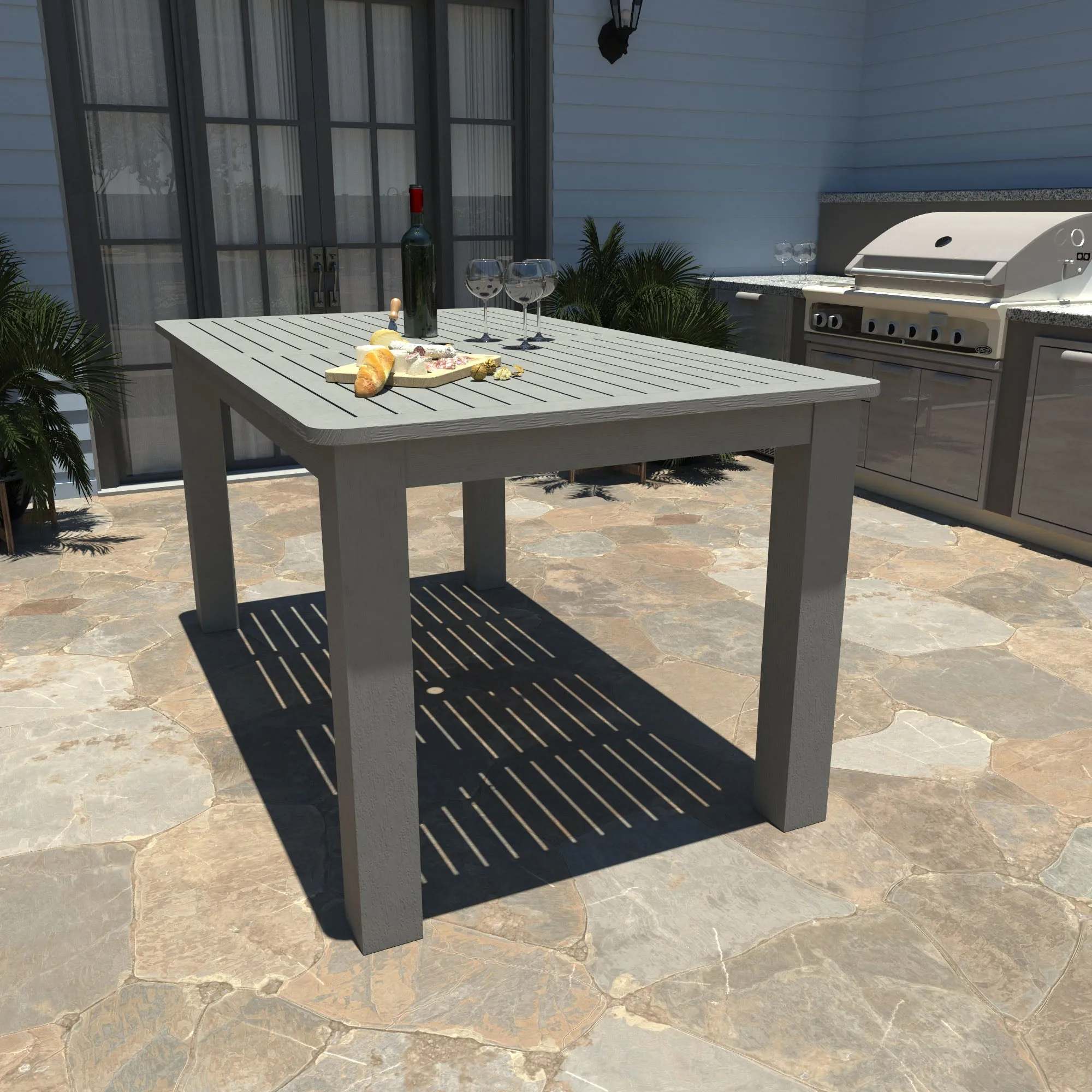 Lehigh 7pc Rectangular Outdoor Dining Set 42in x 72in - Counter Height