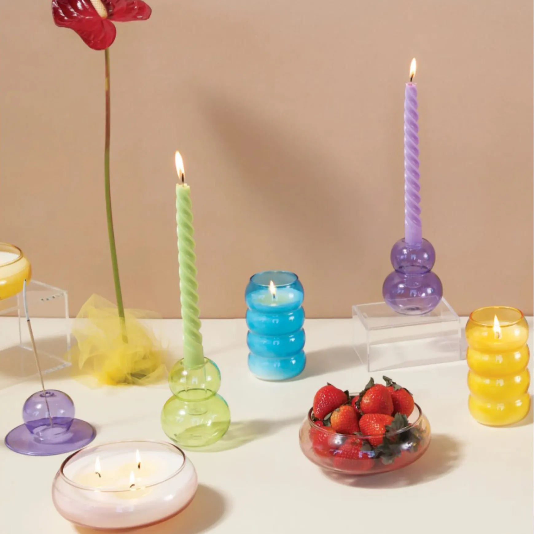 Realm Taper Candle Holder (Green)