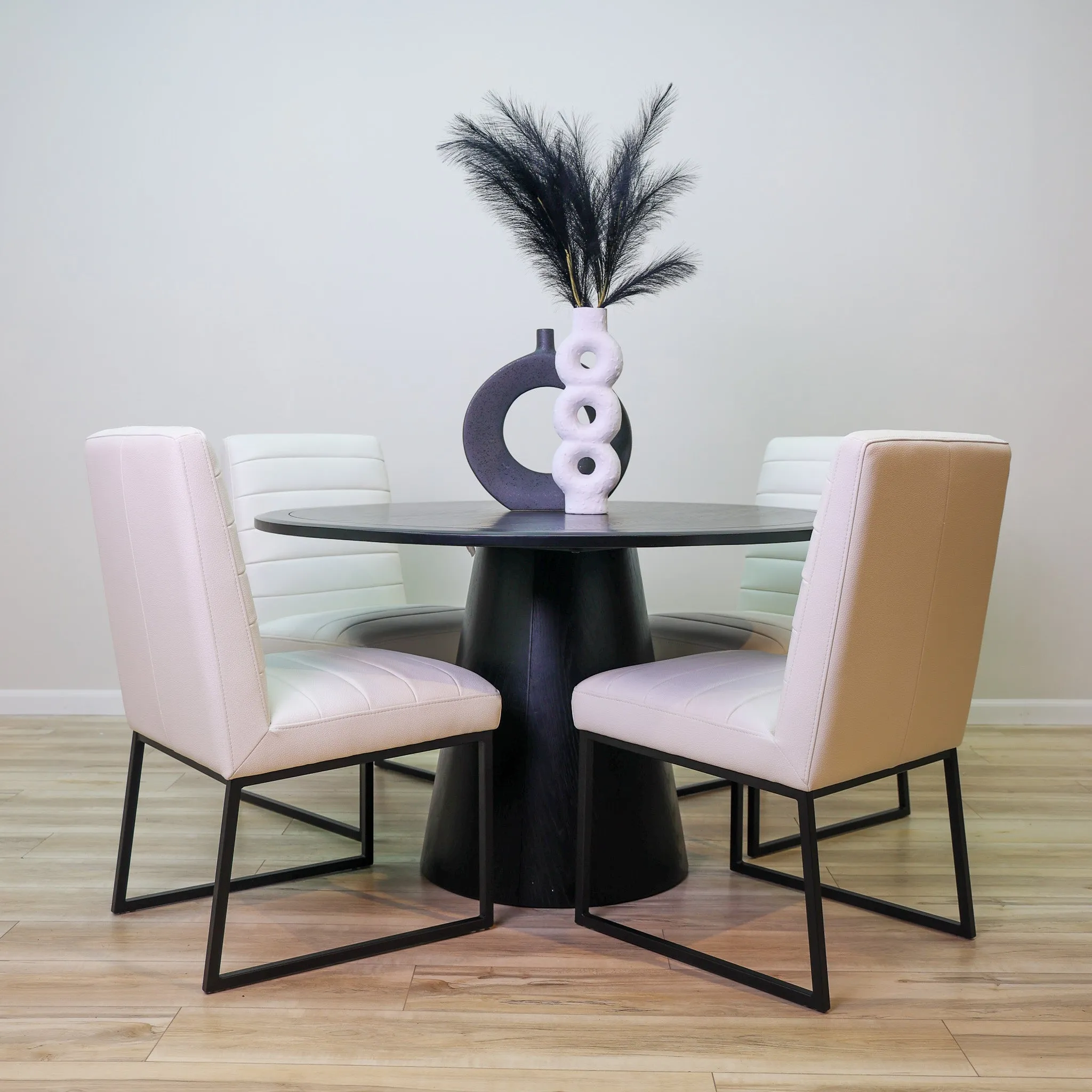 Stark White Faux Leather Dining Chair