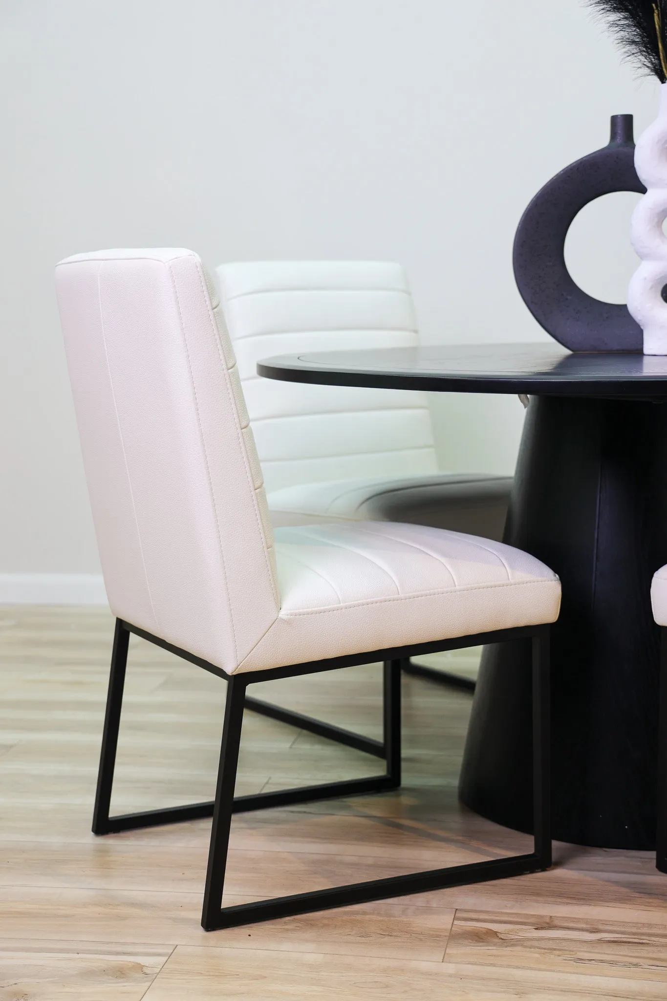 Stark White Faux Leather Dining Chair