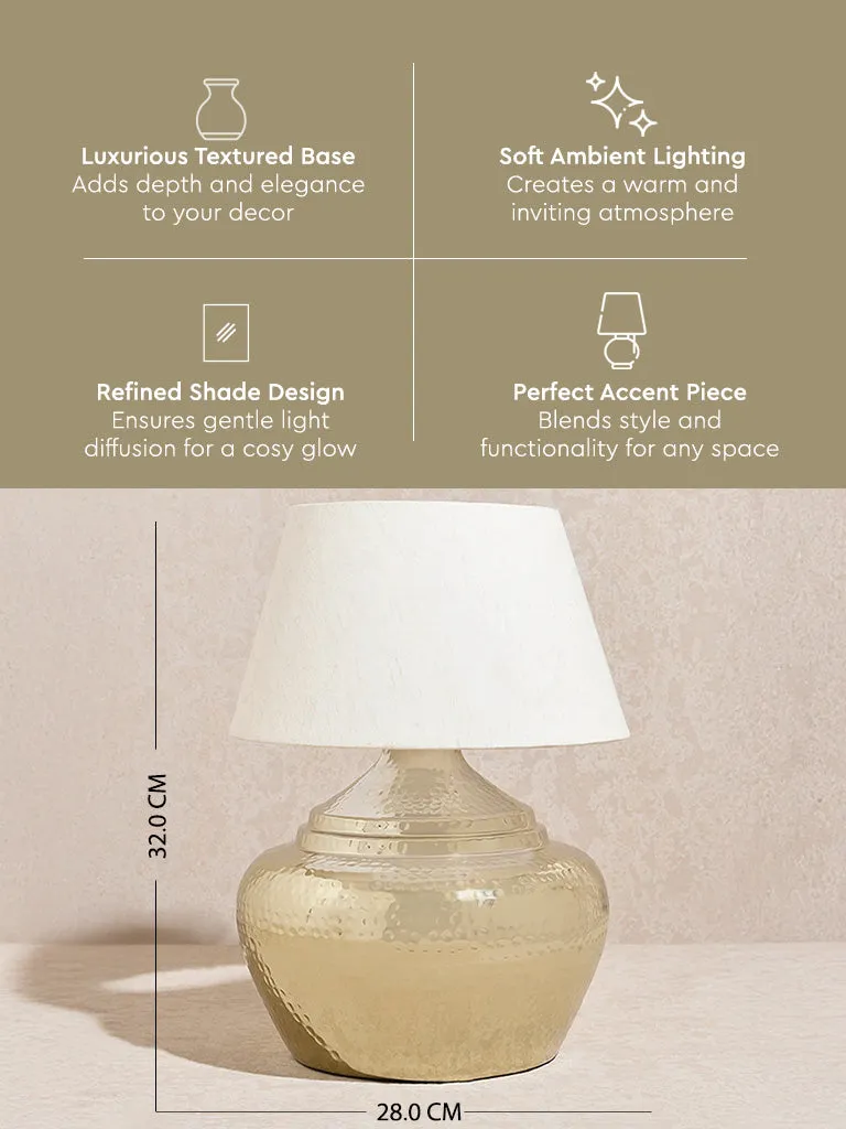 Westside Home Gold Textured Lamp Stand and Shade